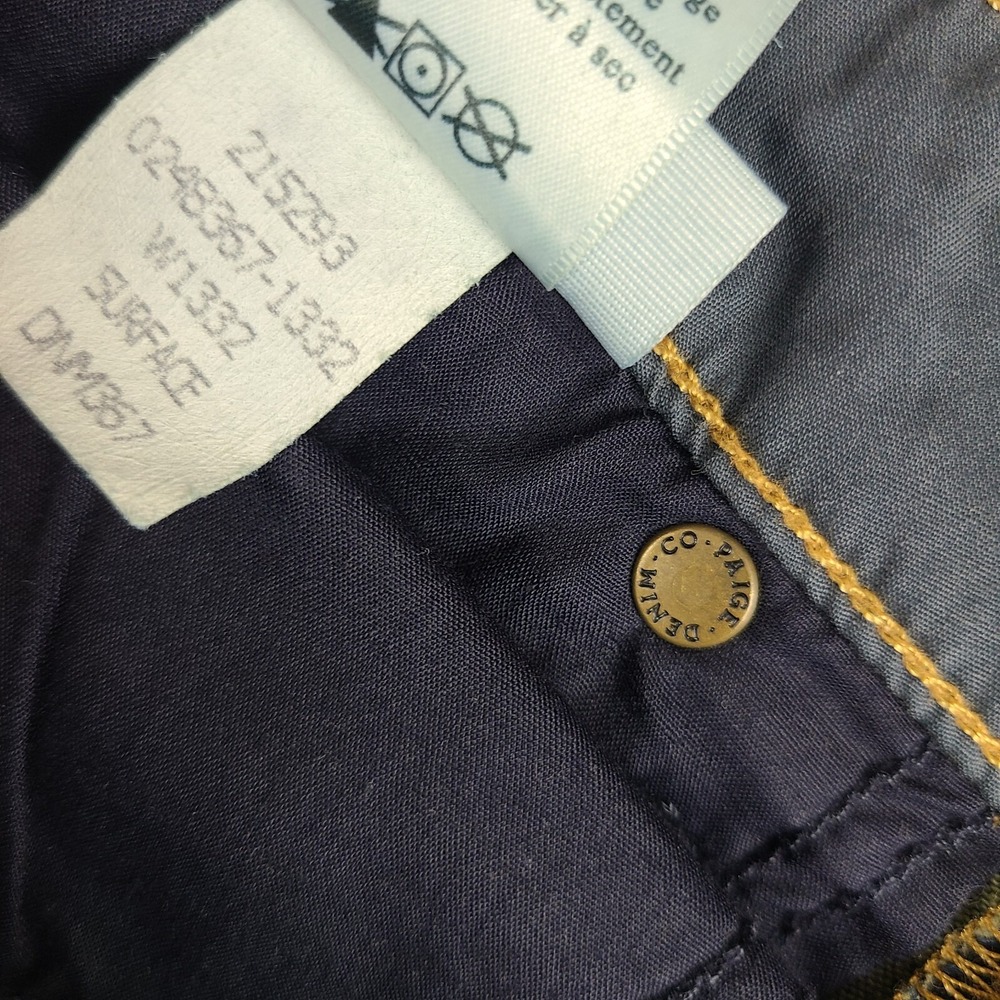 Paige Jeans‎ Womens 29 Blue Skyline Skinny Surface Dark Wash Denim HEMMED - Picture 10 of 14